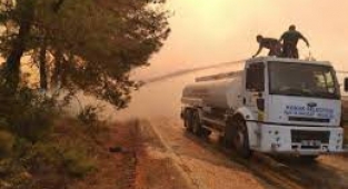 Konak Belediyesi'nden yangın bölgesine destek