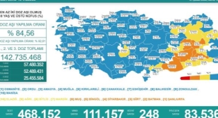 Türkiye'de 4 Şubat günü koronavirüs nedeniyle 248 kişi vefat etti, 111 bin 157 yeni vaka tespit edildi