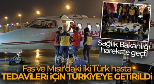 Sağlık Bakanlığı harekete geçti: Fas ve Mısır'daki iki Türk hasta, tedavileri için ambulans uçakla Türkiye'ye getirildi